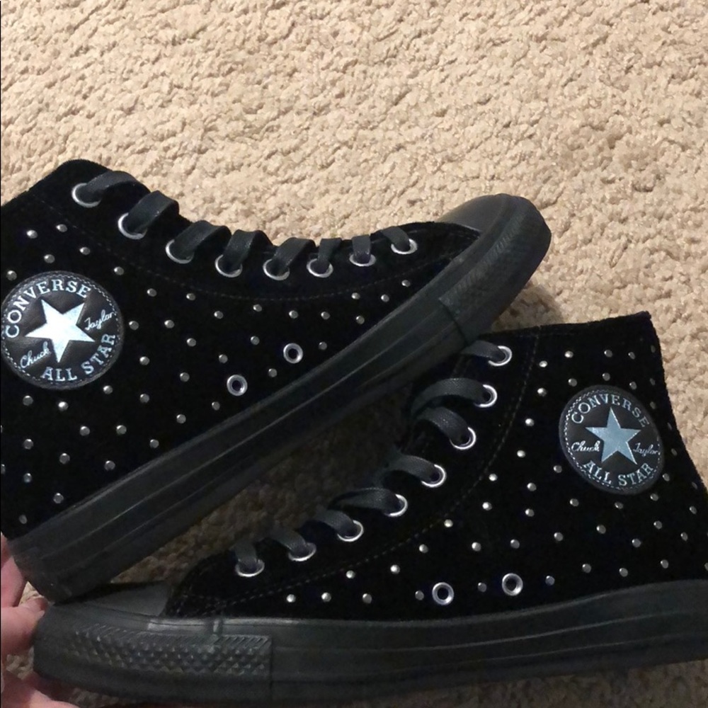 Converse high tops. Black velvet